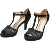 DREAM PAIRS Women’s Stilettos Open Toe Pump Fashion Kitten Heel Sandals(Black)