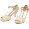 DREAM PAIRS Women’s Stilettos Open Toe Pump Fashion Kitten Heel Sandals(Gold)