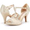 DREAM PAIRS Women’s Stilettos Open Toe Pump Fashion Kitten Heel Sandals(Gold)