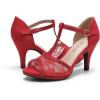 DREAM PAIRS Women’s Stilettos Open Toe Pump Fashion Kitten Heel Sandals(Red-suede)
