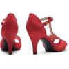 DREAM PAIRS Women’s Stilettos Open Toe Pump Fashion Kitten Heel Sandals(Red-suede)