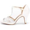DREAM PAIRS Women’s Stilettos Open Toe Pump Fashion Kitten Heel Sandals(White)