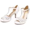 DREAM PAIRS Women’s Stilettos Open Toe Pump Fashion Kitten Heel Sandals(White)