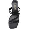 DREAM PAIRS Women’s Strappy Heels Block Open Toe Low Heel Chunky Mules Sandals Dress Shoes(Black)