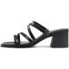 DREAM PAIRS Women’s Strappy Heels Block Open Toe Low Heel Chunky Mules Sandals Dress Shoes(Black)