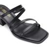 DREAM PAIRS Women’s Strappy Heels Block Open Toe Low Heel Chunky Mules Sandals Dress Shoes(Black)