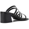 DREAM PAIRS Women’s Strappy Heels Block Open Toe Low Heel Chunky Mules Sandals Dress Shoes(Black)