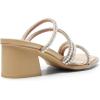 DREAM PAIRS Women’s Strappy Heels Block Open Toe Low Heel Chunky Mules Sandals Dress Shoes(Nude-pearl)