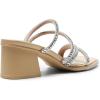 DREAM PAIRS Women’s Strappy Heels Block Open Toe Low Heel Chunky Mules Sandals Dress Shoes(Nude-rhinestone)