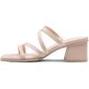 DREAM PAIRS Women’s Strappy Heels Block Open Toe Low Heel Chunky Mules Sandals Dress Shoes(Pink)