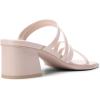 DREAM PAIRS Women’s Strappy Heels Block Open Toe Low Heel Chunky Mules Sandals Dress Shoes(Pink)