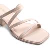 DREAM PAIRS Women’s Strappy Heels Block Open Toe Low Heel Chunky Mules Sandals Dress Shoes(Pink)