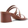 DREAM PAIRS Women’s Strappy Heels Block Open Toe Low Heel Chunky Mules Sandals Dress Shoes(Tan)