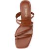 DREAM PAIRS Women’s Strappy Heels Block Open Toe Low Heel Chunky Mules Sandals Dress Shoes(Tan)