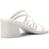 DREAM PAIRS Women’s Strappy Heels Block Open Toe Low Heel Chunky Mules Sandals Dress Shoes(White)