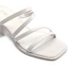 DREAM PAIRS Women’s Strappy Heels Block Open Toe Low Heel Chunky Mules Sandals Dress Shoes(White)