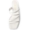 DREAM PAIRS Women’s Strappy Heels Block Open Toe Low Heel Chunky Mules Sandals Dress Shoes(White)