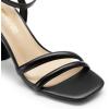 DREAM PAIRS Women’s Strappy Round Heels Open Square Toe Ankle Strap Party Sandals Dress Shoes(Black-pu)