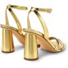 DREAM PAIRS Women’s Strappy Round Heels Open Square Toe Ankle Strap Party Sandals Dress Shoes(Gold-pu)