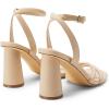 DREAM PAIRS Women’s Strappy Round Heels Open Square Toe Ankle Strap Party Sandals Dress Shoes(Nude-pu)