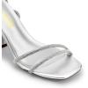 DREAM PAIRS Women’s Strappy Round Heels Open Square Toe Ankle Strap Party Sandals Dress Shoes(Silver-rhinestone)
