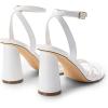 DREAM PAIRS Women’s Strappy Round Heels Open Square Toe Ankle Strap Party Sandals Dress Shoes(White-pu)