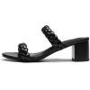 DREAM PAIRS Women’s Two Braided Strap Low Heels for Women Open Toe Block Chunky Heels Sandals Holiday Party Wedding Dress Pumps Shoes(Black)