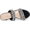 DREAM PAIRS Women’s Two Braided Strap Low Heels for Women Open Toe Block Chunky Heels Sandals Holiday Party Wedding Dress Pumps Shoes(Black-rhinestone)