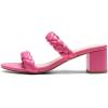 DREAM PAIRS Women’s Two Braided Strap Low Heels for Women Open Toe Block Chunky Heels Sandals Holiday Party Wedding Dress Pumps Shoes(Hot Pink)