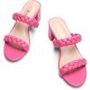 DREAM PAIRS Women’s Two Braided Strap Low Heels for Women Open Toe Block Chunky Heels Sandals Holiday Party Wedding Dress Pumps Shoes(Hot Pink)