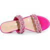 DREAM PAIRS Women’s Two Braided Strap Low Heels for Women Open Toe Block Chunky Heels Sandals Holiday Party Wedding Dress Pumps Shoes(Hot Pink-rhinestone)