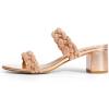 DREAM PAIRS Women’s Two Braided Strap Low Heels for Women Open Toe Block Chunky Heels Sandals Holiday Party Wedding Dress Pumps Shoes(Rose Gold-rhinestone)