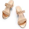 DREAM PAIRS Women’s Two Braided Strap Low Heels for Women Open Toe Block Chunky Heels Sandals Holiday Party Wedding Dress Pumps Shoes(Rose Gold-rhinestone)