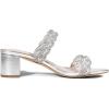 DREAM PAIRS Women’s Two Braided Strap Low Heels for Women Open Toe Block Chunky Heels Sandals Holiday Party Wedding Dress Pumps Shoes(Silver)