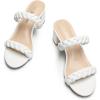 DREAM PAIRS Women’s Two Braided Strap Low Heels for Women Open Toe Block Chunky Heels Sandals Holiday Party Wedding Dress Pumps Shoes(White)