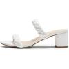 DREAM PAIRS Women’s Two Braided Strap Low Heels for Women Open Toe Block Chunky Heels Sandals Holiday Party Wedding Dress Pumps Shoes(White)