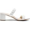 DREAM PAIRS Women’s Two Braided Strap Low Heels for Women Open Toe Block Chunky Heels Sandals Holiday Party Wedding Dress Pumps Shoes(White)