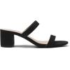 DREAM PAIRS Women’s Two Strap Open Toe Low Block Chunky Heels Sandals Dress Pumps Casual Summer Mules Shoes(Black-nubuck)