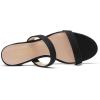 DREAM PAIRS Women’s Two Strap Open Toe Low Block Chunky Heels Sandals Dress Pumps Casual Summer Mules Shoes(Black-nubuck)