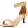 DREAM PAIRS Women’s Fiona Fashion Stilettos Open Toe Pump Heeled Sandals(Nude Nubuck)