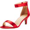 DREAM PAIRS Women’s Fiona Fashion Stilettos Open Toe Pump Heeled Sandals(Red)