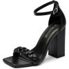 DREAM PAIRS Women’s Heels for Women Braided Open Toe Ankle Strap High Block Chunky Heel Sandals Party Wedding Dress Pumps Shoes(Black)