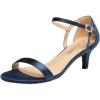 DREAM PAIRS Women’s Lexii Fashion Stilettos Open Toe Pump Heel Sandals(Navy-satin)