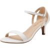 DREAM PAIRS Women’s Lexii Fashion Stilettos Open Toe Pump Heel Sandals(White Pu)
