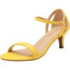 DREAM PAIRS Women’s Lexii Fashion Stilettos Open Toe Pump Heel Sandals(Yellow Pu)