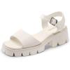 DREAM PAIRS Women’s Lug Sole Low Platform Chunky Block Heels Square Toe Ankle Straps Sandals