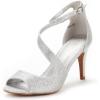 DREAM PAIRS Women’s NILE Fashion Stilettos Open Toe Pump Heel Sandals(Silver Glitter)