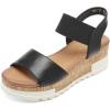 DREAM PAIRS Women’s Open Toe Casual Platform Sandals(Black)