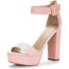 DREAM PAIRS Women’s Platform Heel Sandals, Open Toe Ankle Strap Heel Fashion Wedding Party Dress Sandals Shoes(Pink/Suede)
