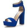 DREAM PAIRS Women’s Platform Heel Sandals, Open Toe Ankle Strap Heel Fashion Wedding Party Dress Sandals Shoes(Royal/Blue)